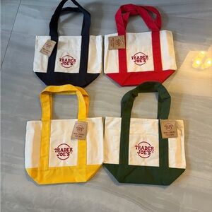 Trader Joe's Mini Canvas Tote Bags Set